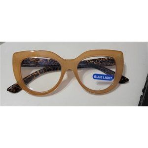 Optique Sheer Camel Nerd 1.75 Cat Eye Thick Reading Nerd Glasses 106658